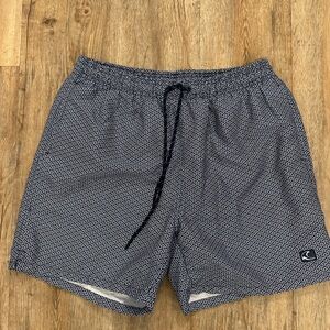 Men's Geometric Navy Swim Trunks